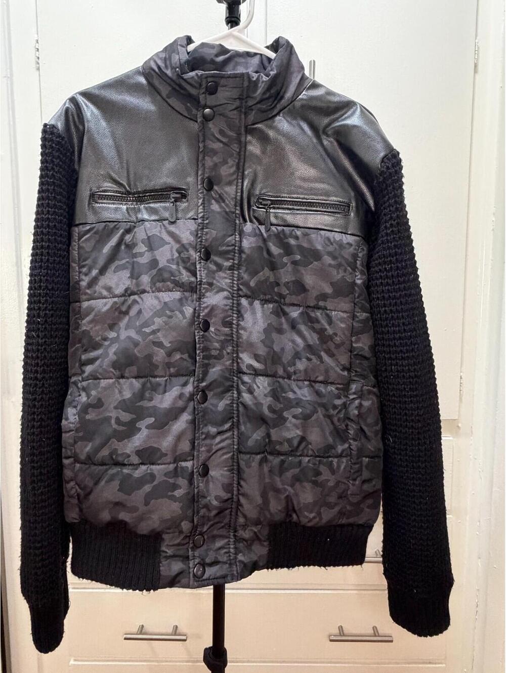 Scott James Men’s Black 100% Polyester Zip Front Coat Jacket Size Large 42